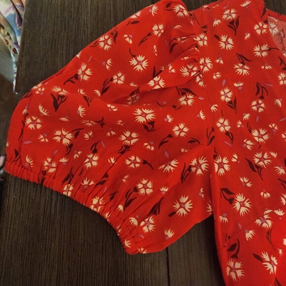 Billabong Hot Tropics Mini Wrap Dress NWT Red Floral XS - Picture 7 of 10